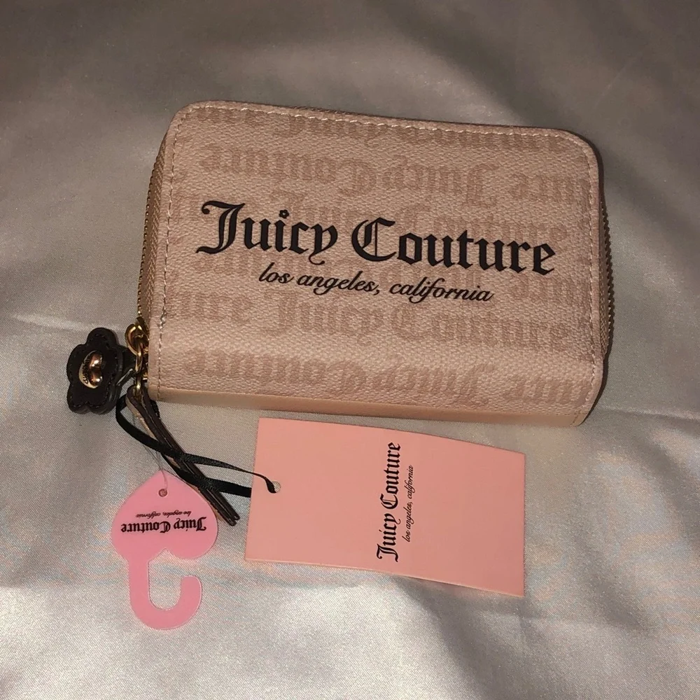 Juicy Couture Sandstone Summer Garden Double Medium ZA Wallet Flower Charm NWT